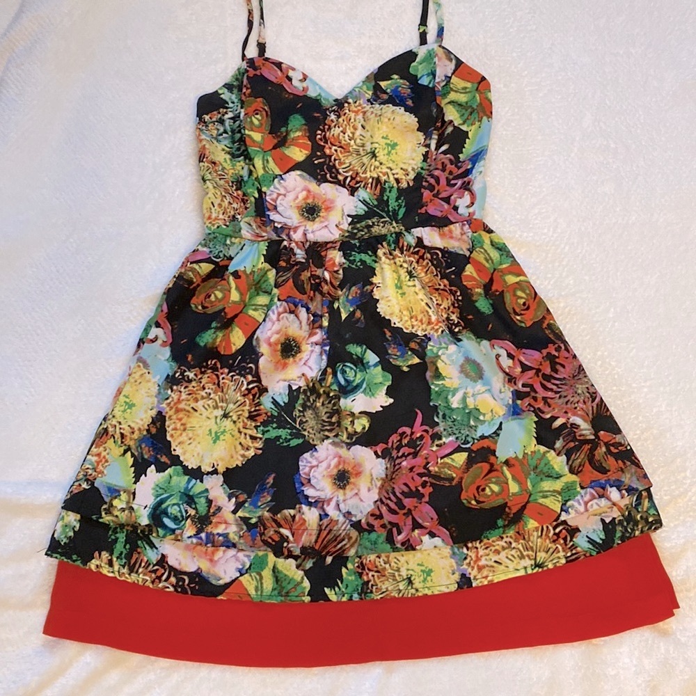 Floral Mini Dress with Fun Back!